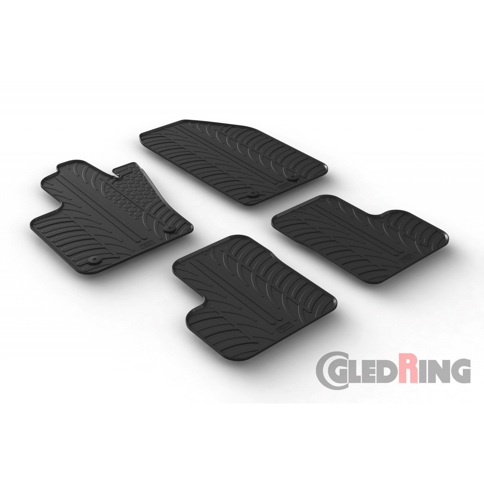 Tappetini Auto Gomma Gledring - Per Fiat 500X E Jeep Renegade, 4 Pezzi, Design Esclusivo